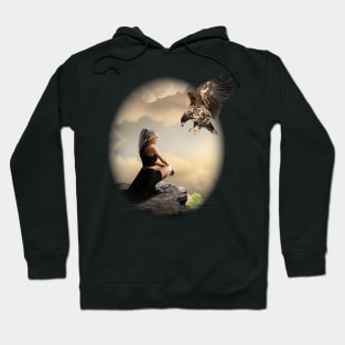 Fantasy Girl with Eagle Beautiful New Design makes a great gift Hoodie